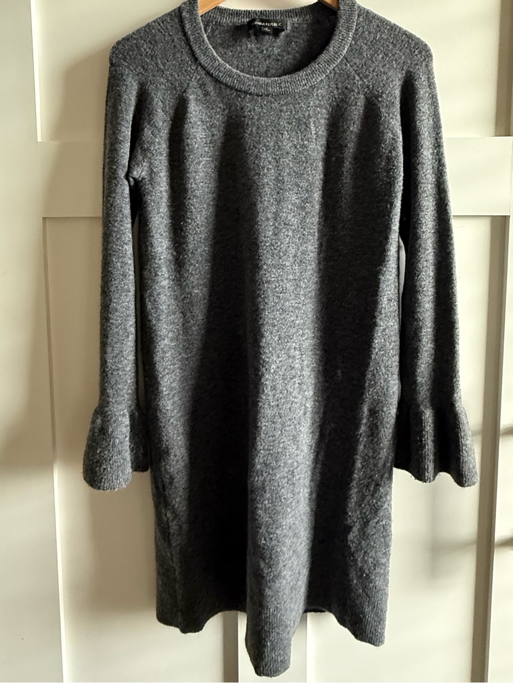 Banana Republic Charcoal Gray Knit Crewneck Dress